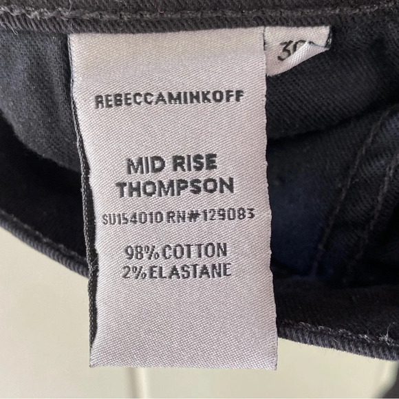 Rebecca Minkoff, Mid Rise Thompson Distressed Skinny Jeans, Black - Picture 8 of 8